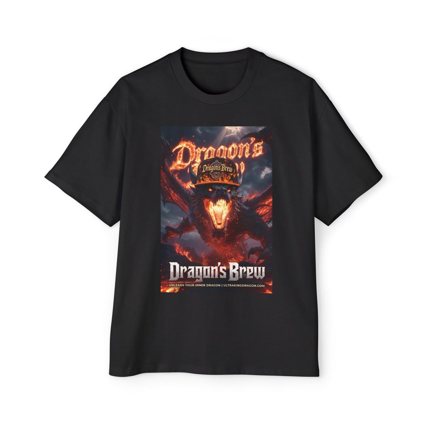 Dragon's Brew Graphic Tee — Fiery Dragon Beer Poster T-Shirt